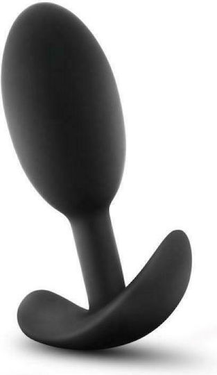 Blush Anal Adventures Platinum Silicone Vibra Slim Plug Πρωκτική Σφήνα Medium Medium Μαύρη 10.1cm