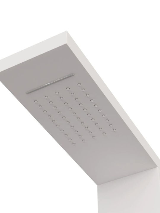 vidaXL Coloană De Duș Cu Hidromasaj 114cm Albă
