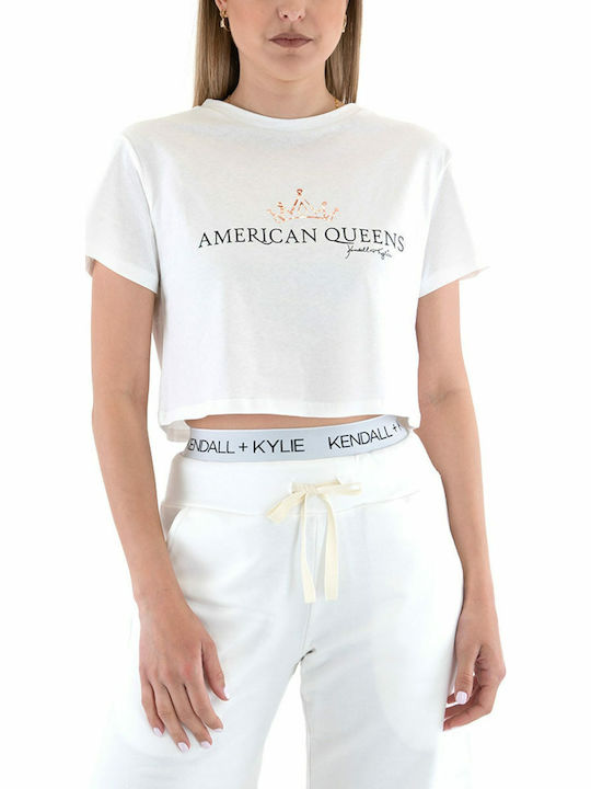 Bluze Damă de Vara Crop Top Bumbac Mâneci Scurte Alb