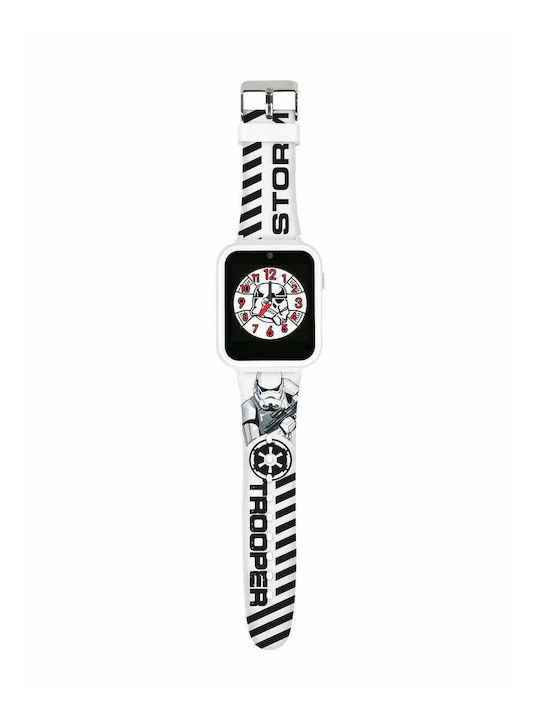 Disney Ceas digital pentru copii Storm Trooper cu curea din cauciuc/plastic Alb