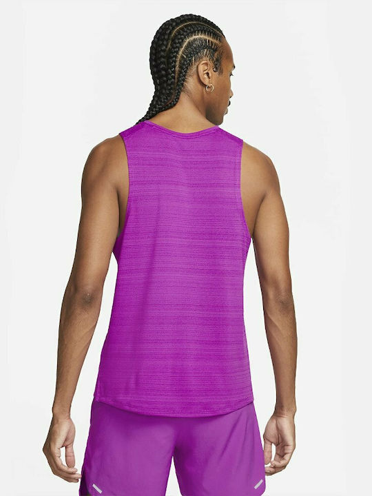 Nike Miler Ανδρική Μπλούζα Dri-Fit Αμάνικη Vivid Purple