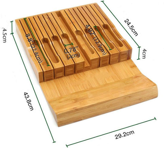 Bamboo Wooden Drawer Cutlery Tray 43.8x29.2x4.5cm Brown
