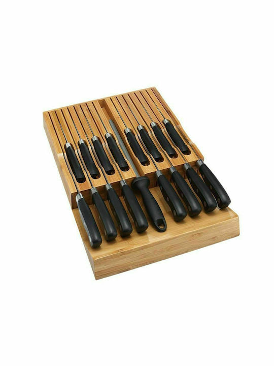 Bamboo Θήκη για Μαχαιροπίρουνα Συρταριού Ξύλινη σε Καφέ Χρώμα 29.2x43.8x4.5cm
