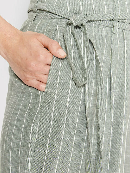Serena Damen Hoch tailliert Stoff Hose in Entspannter Passform Grün