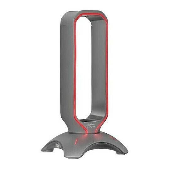 Mars Gaming MHHX Tabletop Suport Căști cu Iluminare LED și Port USB Argintiu