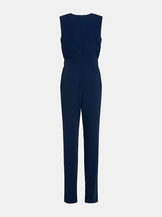 Women's Sleeveless One-piece Suit Navy Blue