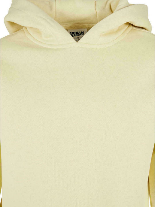 Fleece Kinder-Sweatshirt mit Kapuze Gelb