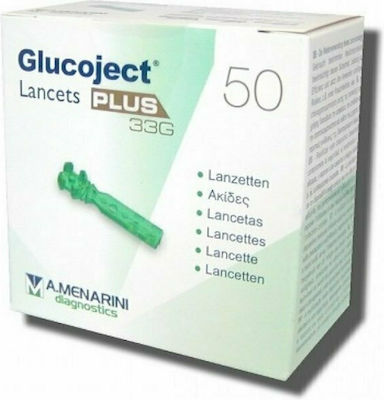 Menarini Glucoject Lancets Plus Σκαρφιστήρες 33G 50τμχ