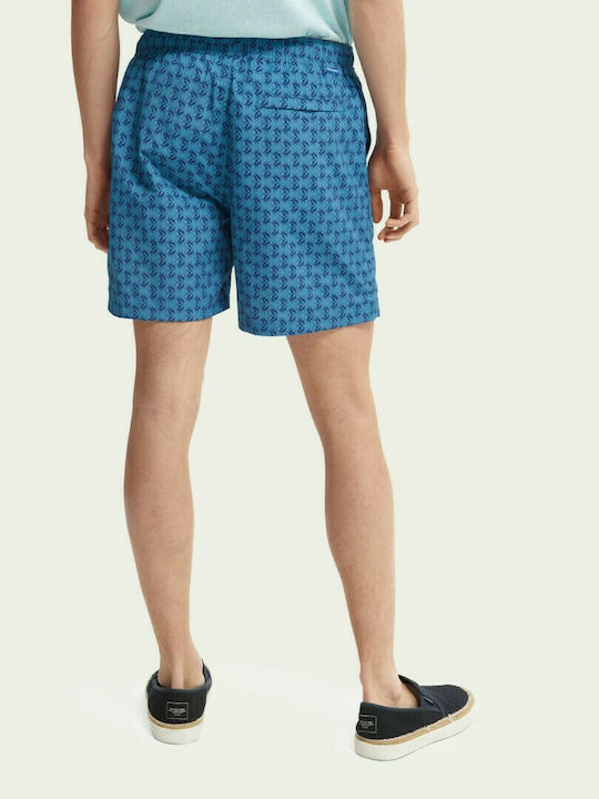 Scotch & Soda Men's Swimwear Shorts Blue with Patterns