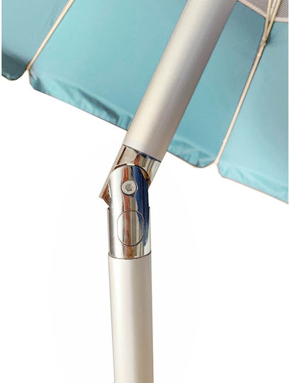 Ankor Folding Beach Umbrella Aluminum Diameter 2.25m with Air Duct Turquoise