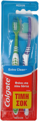 Colgate Extra Clean Periuță de dinți Mediu Purple - Green 2buc