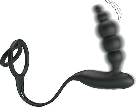 Pretty Love Vibration Penis Sleeve III Vibrating Cock Ring Schwanz mit Analplug Black
