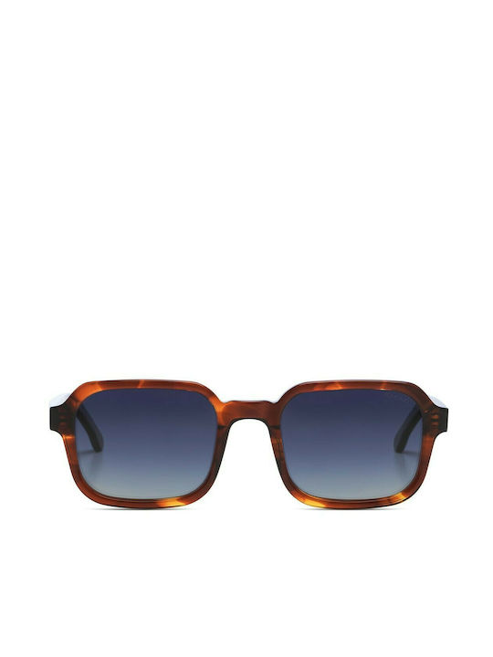 Komono Romeo Women's Sunglasses with Brown Plastic Frame and Blue Gradient Lens KOM-S7452