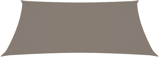 vidaXL Rectangular Shade Sail Brown With Hoop & with PU Coating 3.5x5m Rectangle made of Oxford fabric