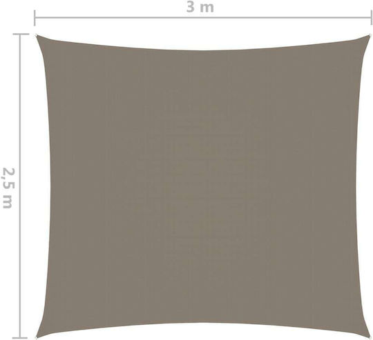 vidaXL Правоъгълена Shade Sail Кафяв С парчета & с PU покритие 2.5x3m