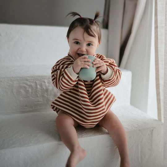 Mushie Παιδικό Ποτηράκι "Sippy Cup" από Σιλικόνη Μπλε για 6m+