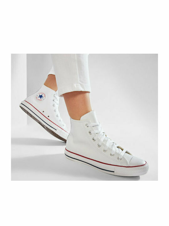 Chuck Taylor All Star Leather Μποτάκια Λευκά