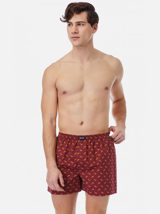 Men's Boxers Navy Barbon / Bordeaux with Patterns 2Pack