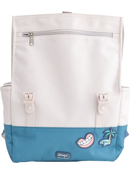 Mr. Wonderful I Make U Look Cool School Bag Backpack Elementary, Elementary in White color