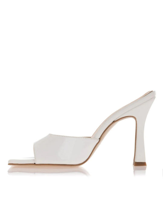 Sante Thin Heel Leather Mules White