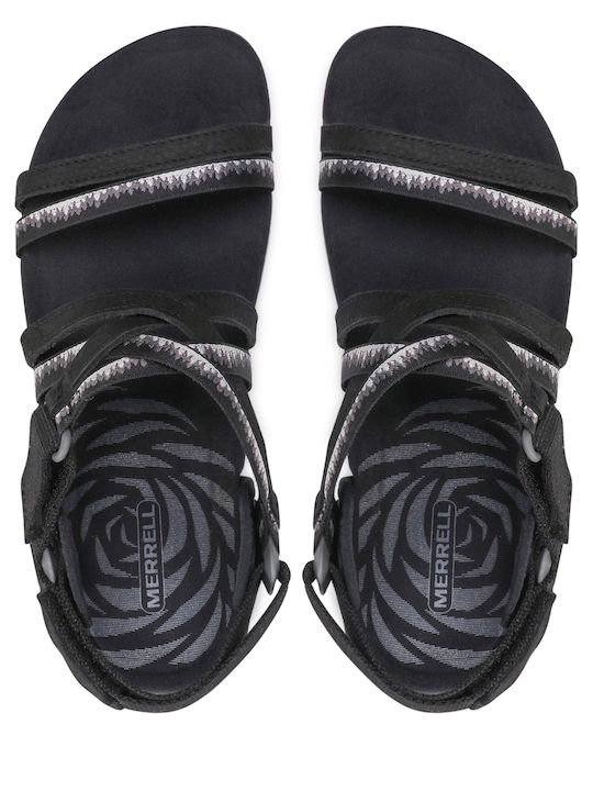 Terran 3 Leather Women's Flat Sandals Sporty in Black Color