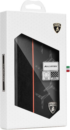 Lamborghini Aventador Umschlag Rückseite Leder Schwarz (iPhone XR)