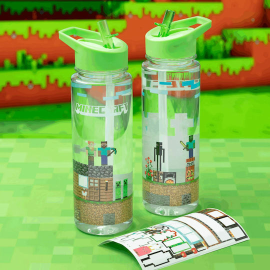 Paladone Παιδικό Παγούρι Minecraft Πλαστικό με Καλαμάκι 600ml