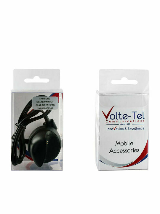 Volte-Tel Βάση Φόρτισης Με Καλώδιο USB Μαύρο (Samsung Gear Fit 2 / Fit 2 Pro)