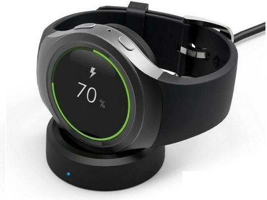 Безжична база за зареждане с кабел Зарядно за Samsung Gear 2/Gear Neo - Самсунг Гиър 2/Гиър Нео Черен