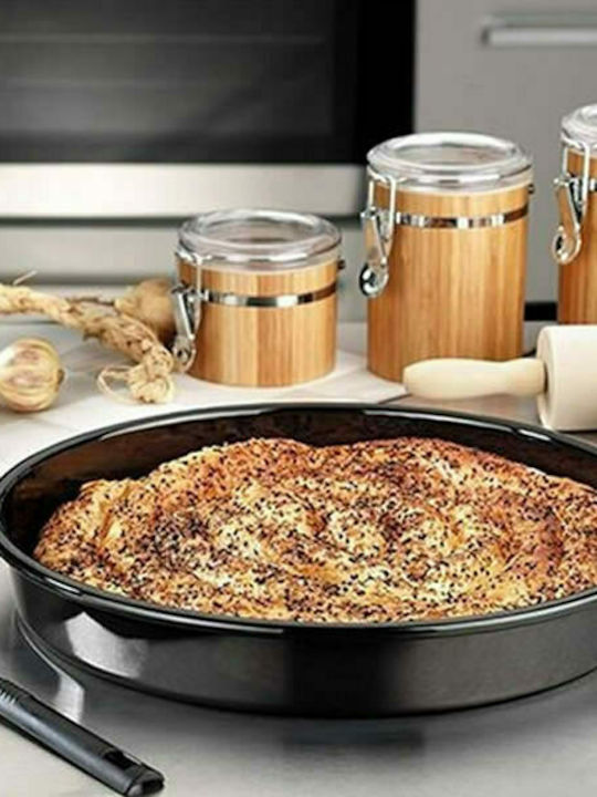 Karvounis Tăvi de copt Rotund Aluminiu Black 32cm