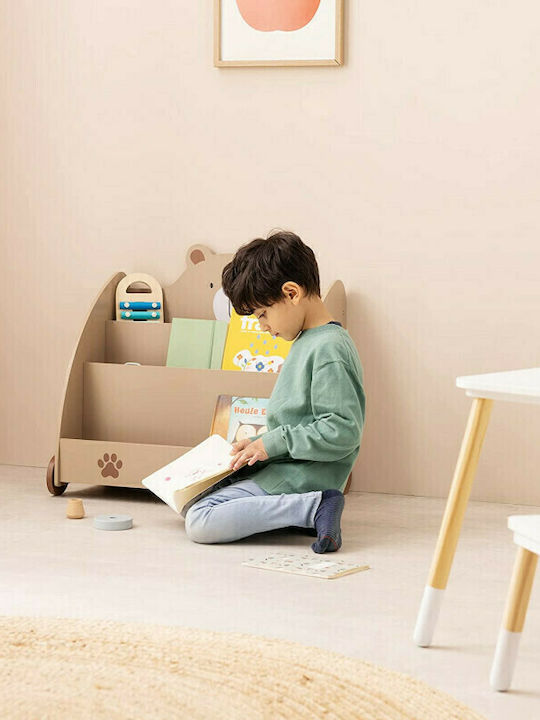 Navaris Kinder Aufbewahrungsbox aus Holz Design Bear Braun 60x58x40cm 1Stück