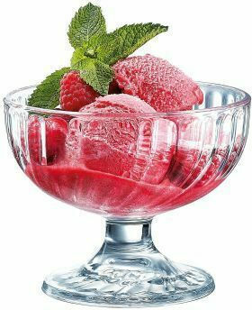 Luminarc Ice Cream Serving Bowl Round Glass Transparent with Diameter 26cm 2pcs
