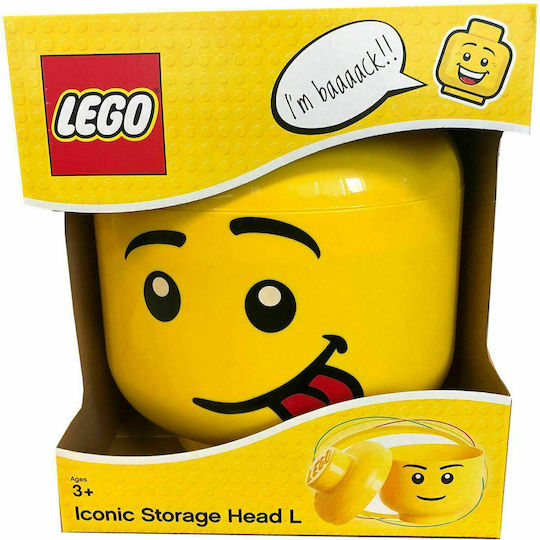 LEGO Children's Storage Box made of Plastic Head Yellow 24x24x27cm 1pcs