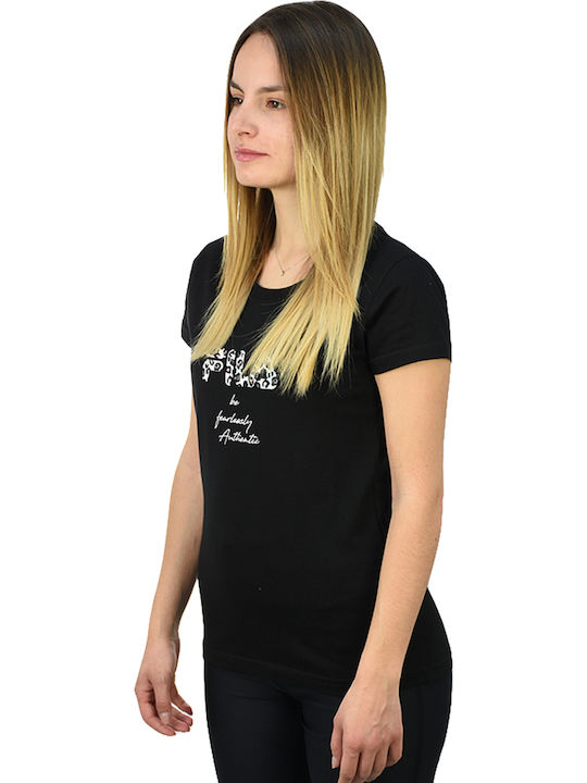 Γυναικείο T-shirt Animal Print Μαύρο