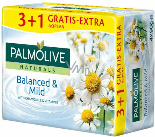 Palmolive Naturals Balanced & Mild Chamomile & Vitamin E Μπάρα Σαπουνιού 90gr