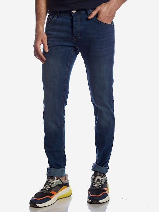 Herren Jeanshosen Elastisch Slim Fit Marineblau