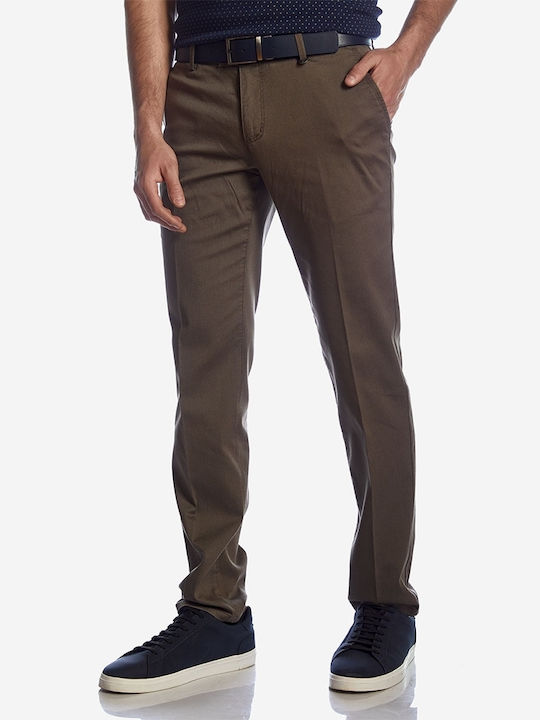 Sogo Men's Trousers Chino Elastic in Regular Fit Beige