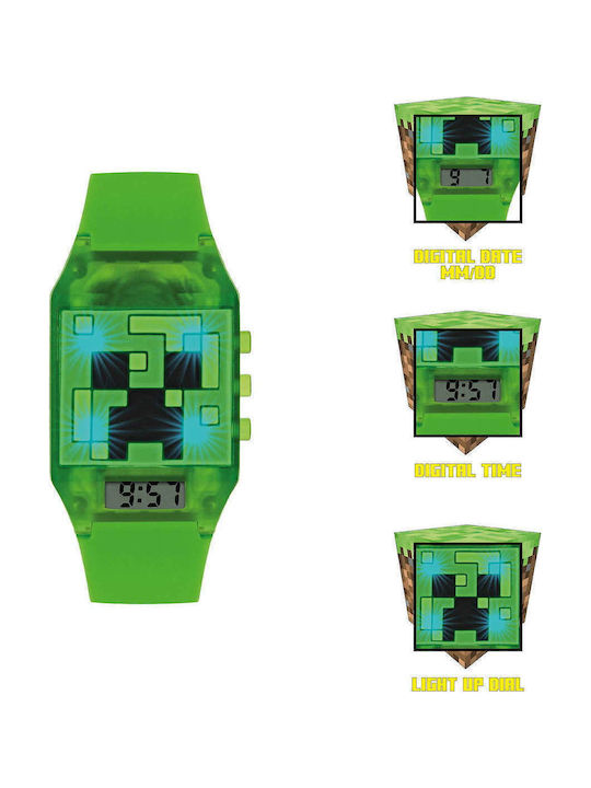 Disney Παιδικό Ψηφιακό Ρολόι Minecraft Πράσινο