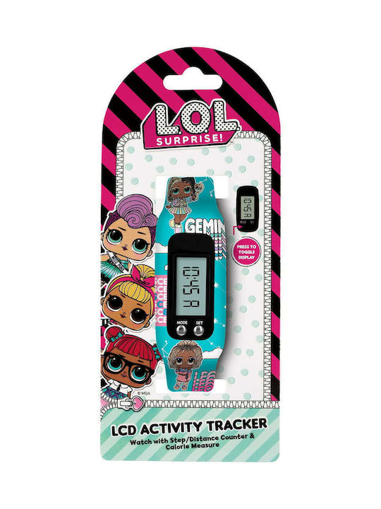 Disney Детски Часовник Activity Tracker L.O.L Surprise с Каучукова/Пластмасова Каишка Тюркоазен