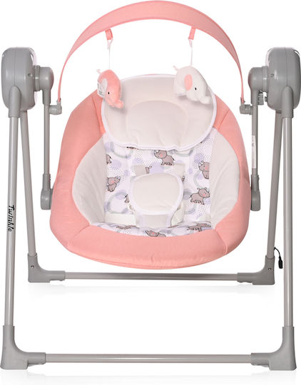 Lorelli Elektrisch Baby Relax Schaukel Twinkle mit Musik und Vibration Pink für Kind bis 9kg