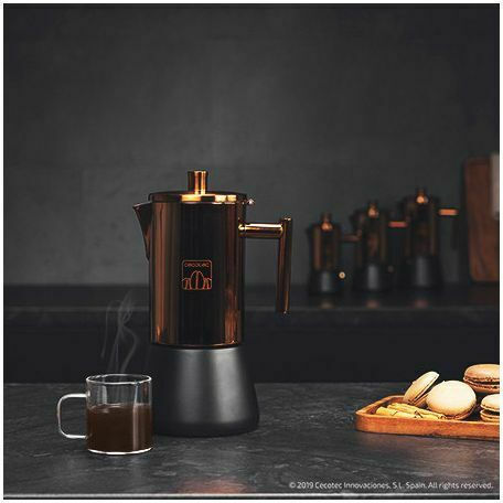 Cecotec Moking 1000 Electric Stovetop Espresso Pot 10 Cups Inox Copper