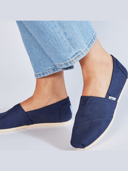 Classic Alpargatas Women's Fabric Espadrilles Navy Blue