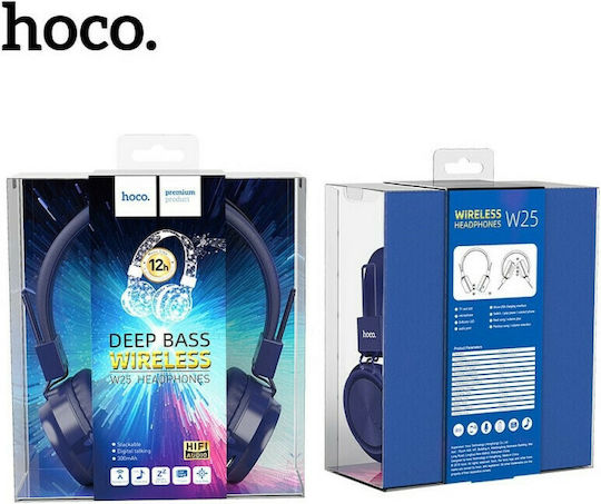 Hoco W25 Promise Wireless / Wired On Ear Headphones with 12 hours of Operation Blue