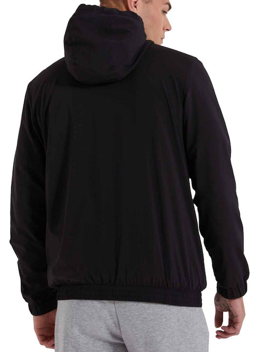 Ellesse Sella Men's Sweatshirt Jacket with Hood and Pockets Black