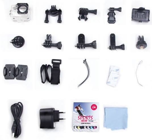 SJ4000 1080P Action Camera HD (720p) Υποβρύχια (με Θήκη) με Οθόνη 1.5" και Wi-Fi Μαύρη