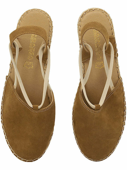 Women's Leather Espadrilles Tabac Brown