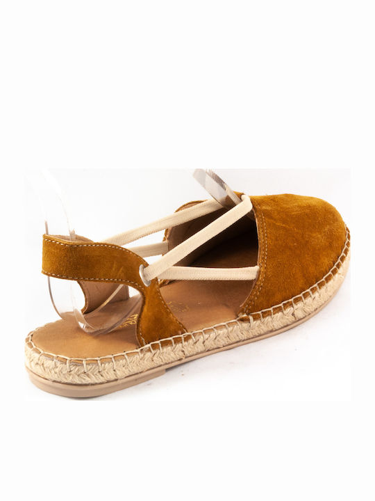 Women's Leather Espadrilles Tabac Brown