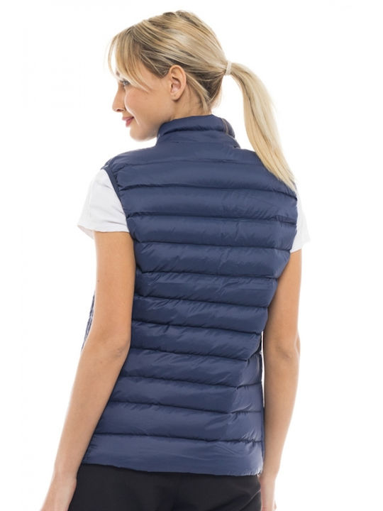 Biston Women's Short Puffer Jacket for Spring or Autumn Blue
