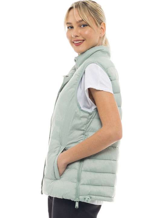Kurz Damen Ärmellos Puffer Jacke Mint