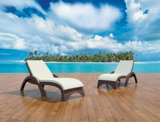 Zita Plus Ecru Sunbed Cushion 186x59 cm